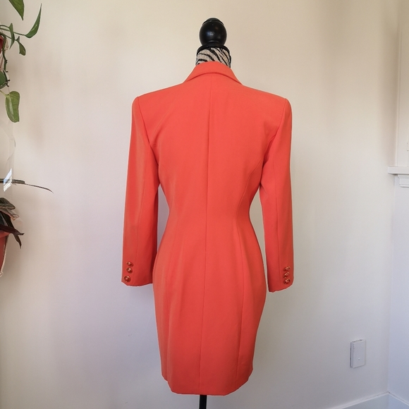 SOLD! 90's "Power Suit" Blazer dress - 2022 Fashion Trend: ORANGE - Picture 8 of 12